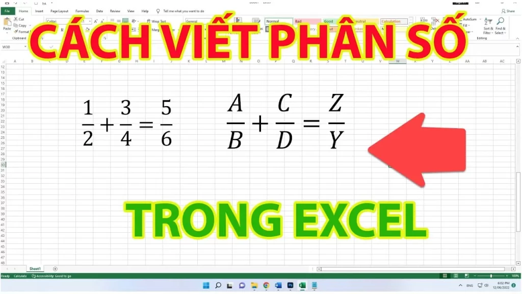 Khái niệm về phân số trong Excel